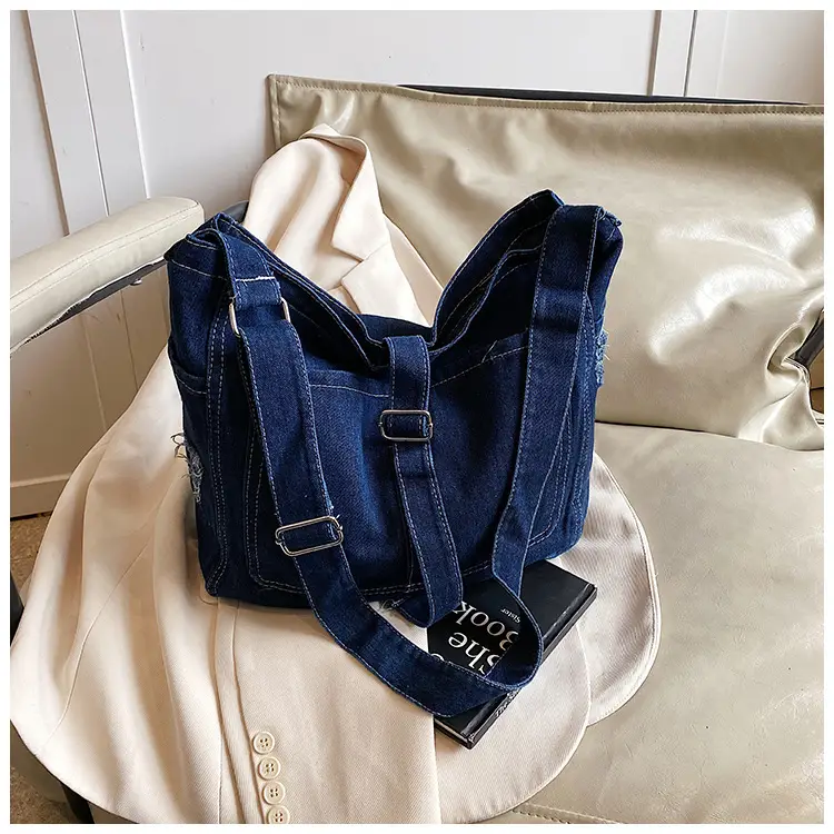 Women Denim Shoulder Bag Large Capacity Korean Style — feature 20