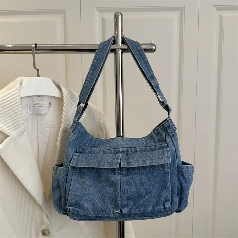 Lightweight Denim Shoulder Crossbody Bag Blue 2025 - Image 4