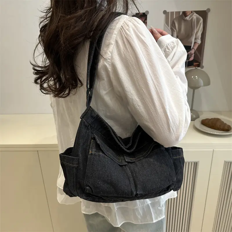 Lightweight Denim Shoulder Crossbody Bag Blue 2025 - Image 5