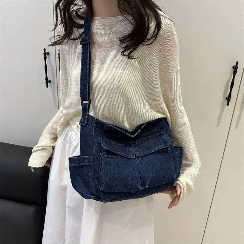Lightweight Denim Shoulder Crossbody Bag Blue 2025 - Image 6