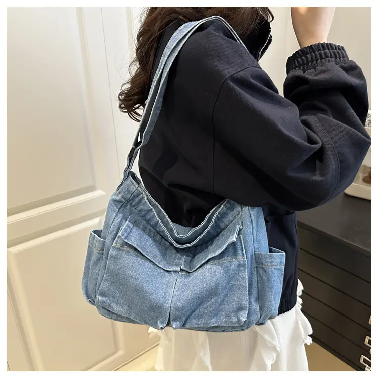 Lightweight Denim Shoulder Crossbody Bag Blue 2025 — feature 10