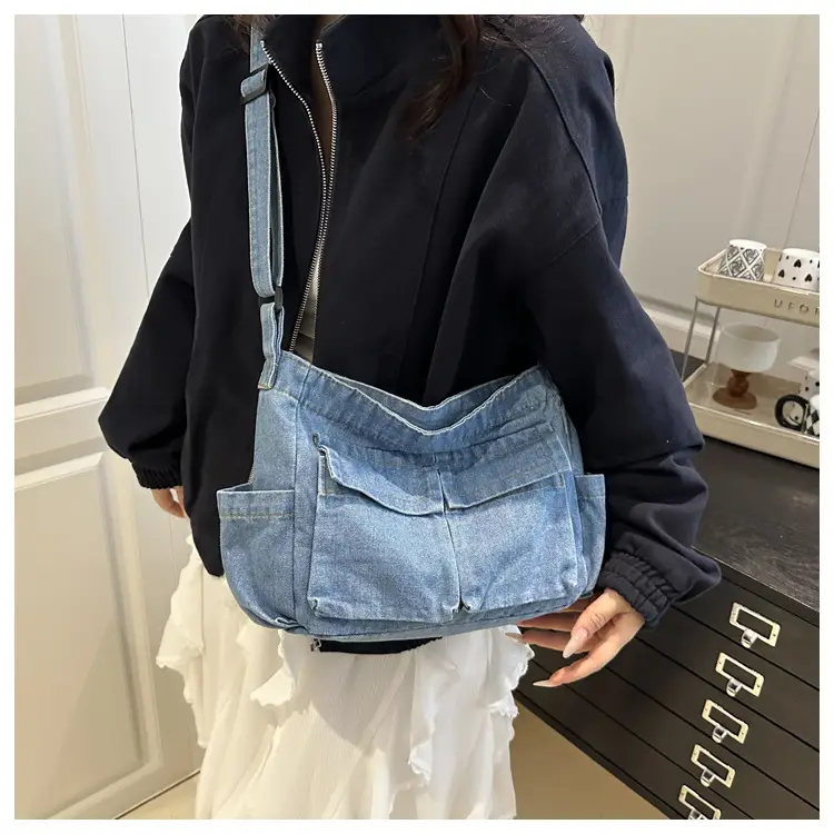 Lightweight Denim Shoulder Crossbody Bag Blue 2025 — feature 11