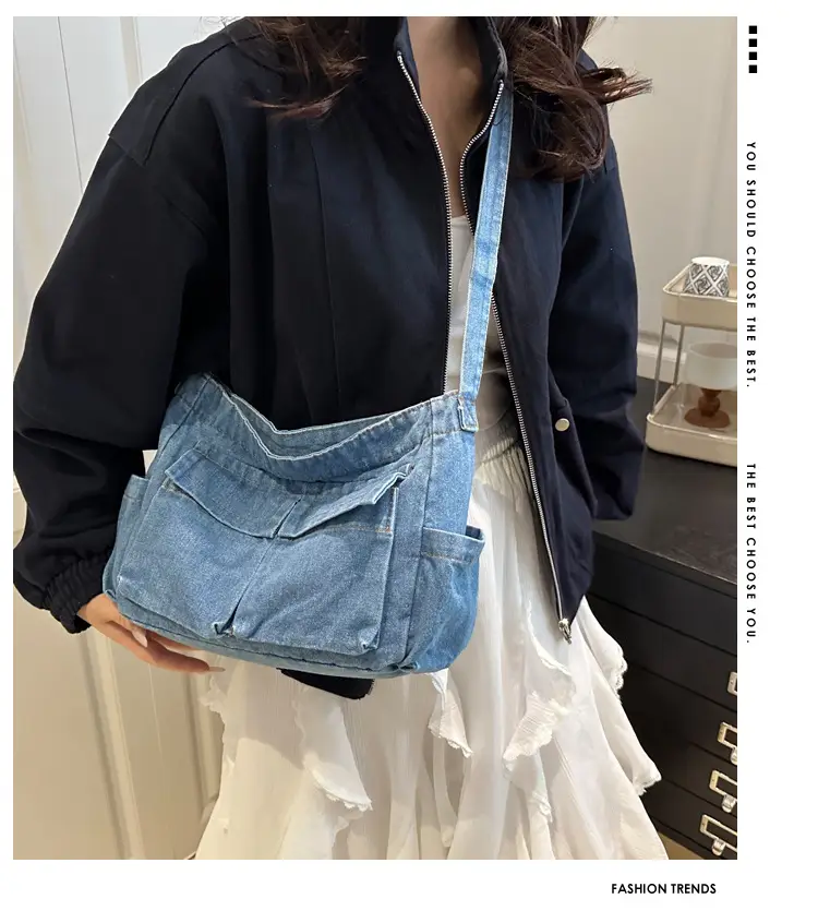 Lightweight Denim Shoulder Crossbody Bag Blue 2025 — feature 2