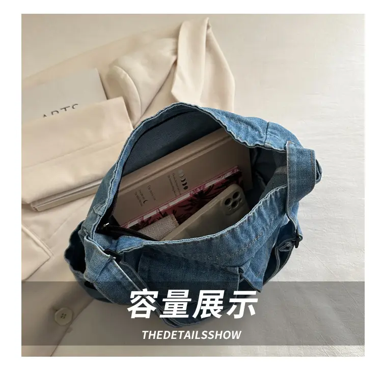 Lightweight Denim Shoulder Crossbody Bag Blue 2025 — feature 8