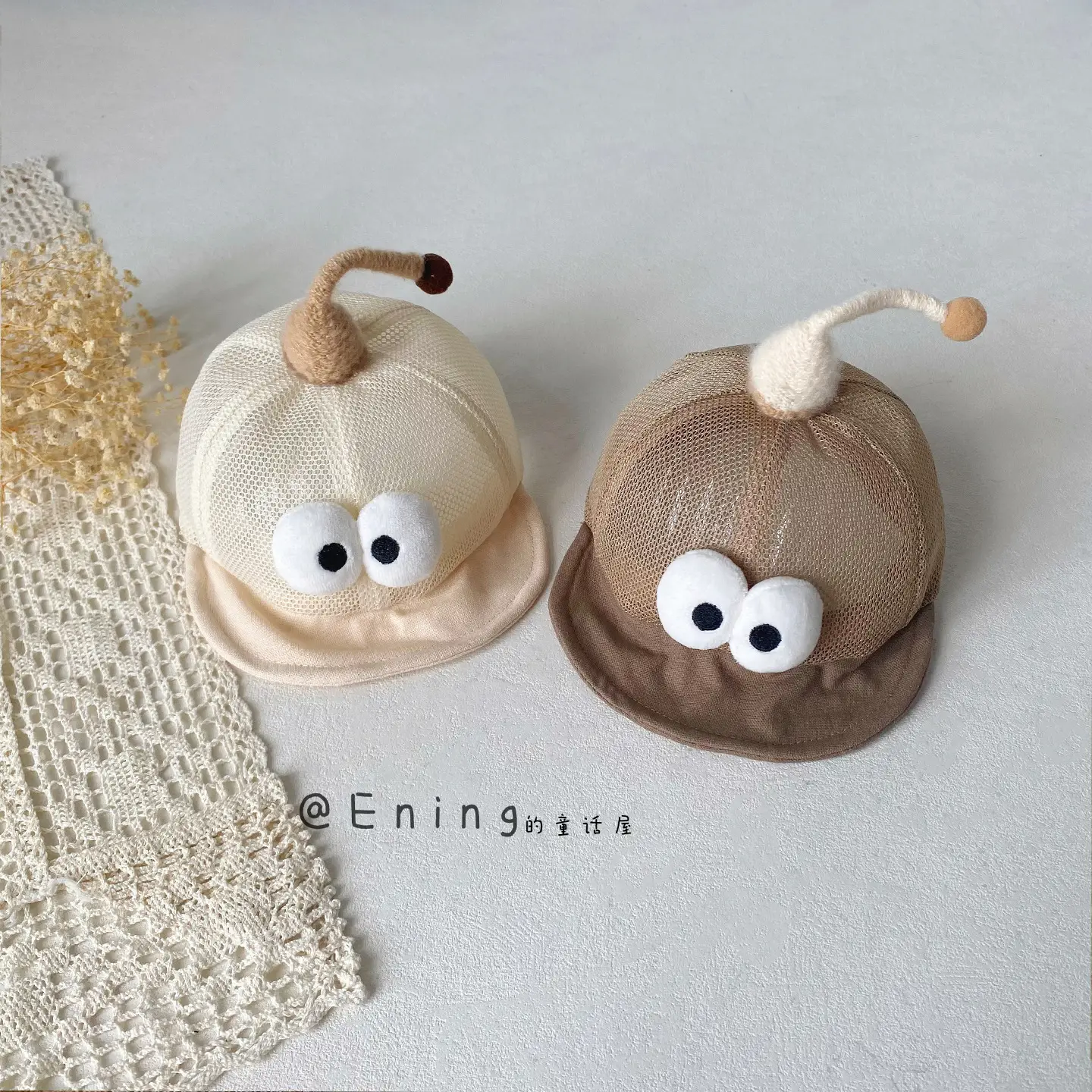 Cute Mesh Infant Hat with Peaked Cap and Eyes - Image 4