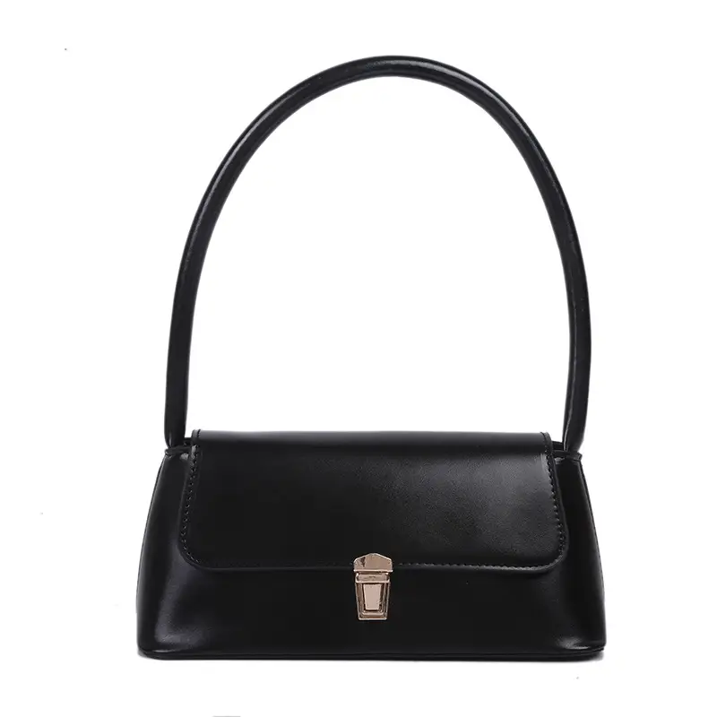 Women's Brown Leather Shoulder Bag with Gold Clasp - Image 8