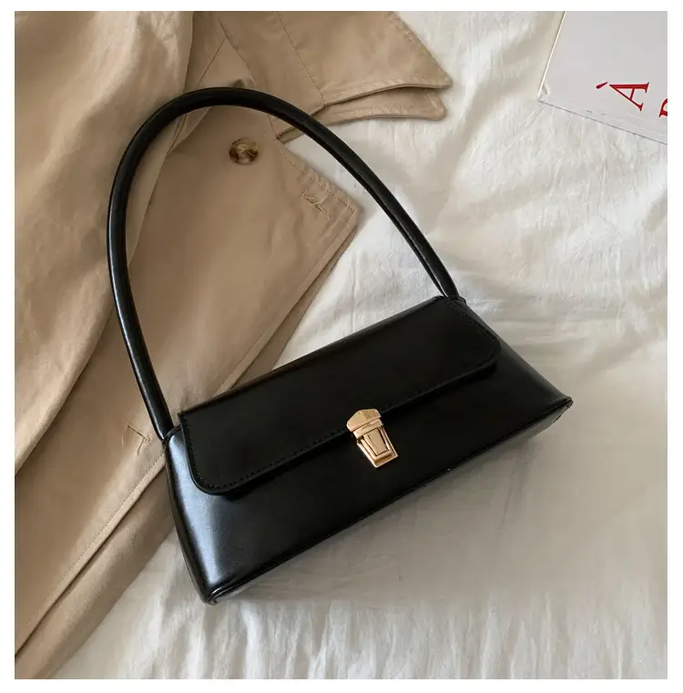 Women's Brown Leather Shoulder Bag with Gold Clasp — feature 21
