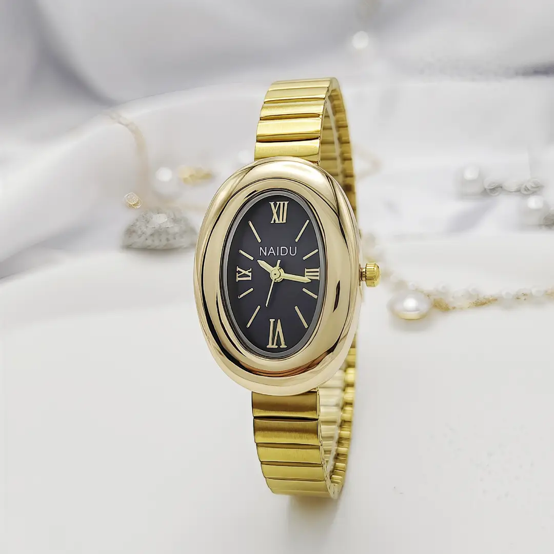 Cross-Border New Women's Watch Small Gold Watch Southeast Asia Hot-Selling Simple Women's Watch Oval Gold Quartz Watch