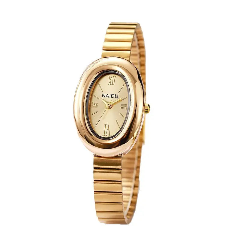 Cross-Border New Women's Watch Small Gold Watch Southeast Asia Hot-Selling Simple Women's Watch Oval Gold Quartz Watch