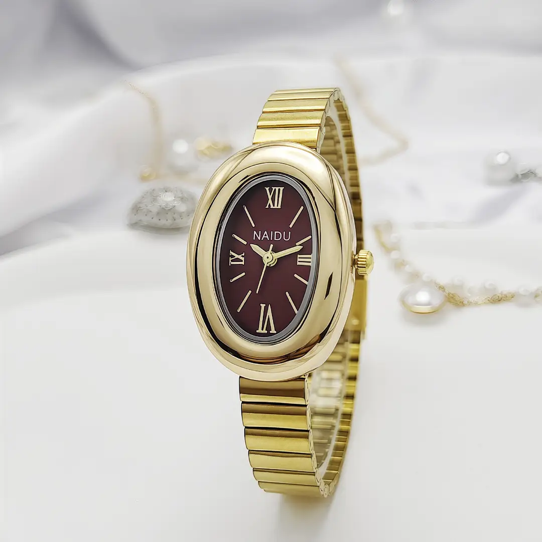 Cross-Border New Women's Watch Small Gold Watch Southeast Asia Hot-Selling Simple Women's Watch Oval Gold Quartz Watch