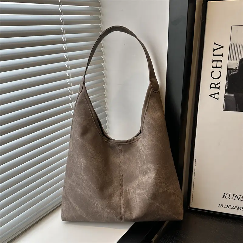 Brown Velvet Shoulder Tote Bag for Women 2025 - Image 5