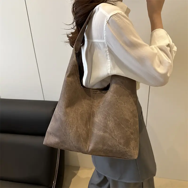Brown Velvet Shoulder Tote Bag for Women 2025 - Image 7