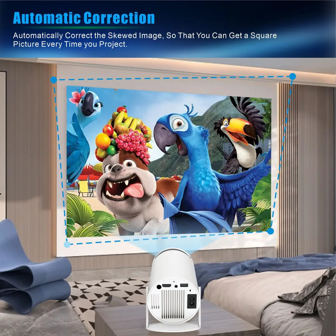 Cross-Border Hy300Pro Portable Mini Hy300 Outdoor Home High-Definition 180-Degree Bubble Tube Smart Projector Wholesale — feature 7