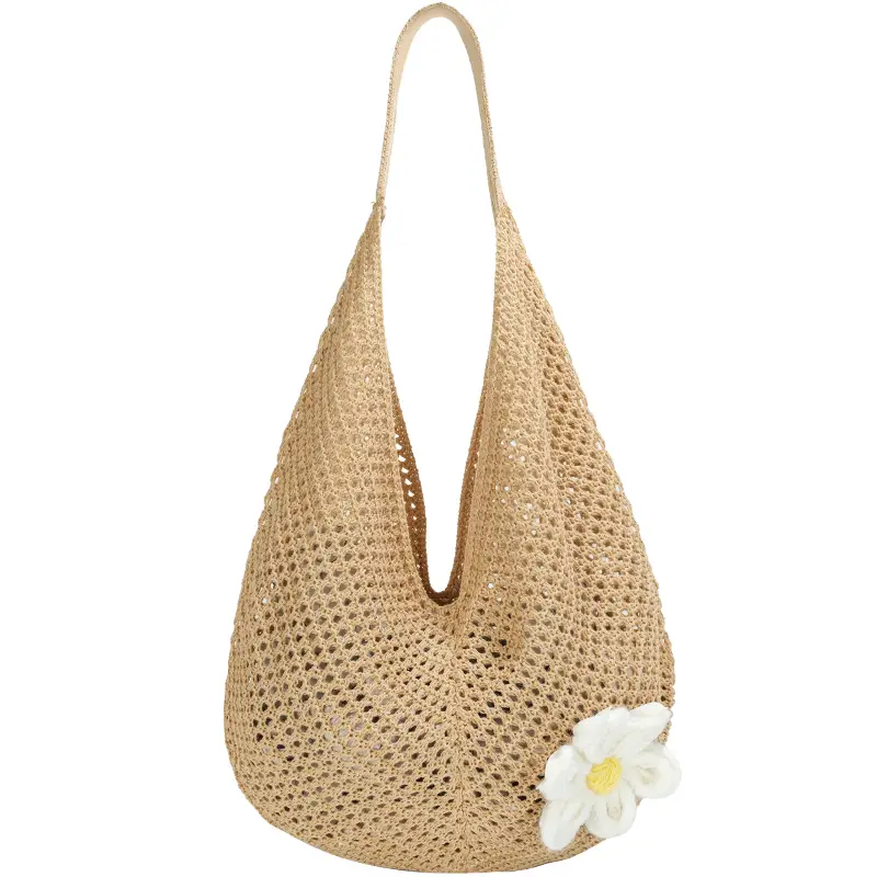 Green Woven Shoulder Bag for Women Summer Beach Use - Image 31