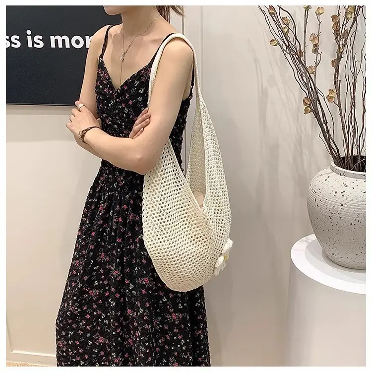 Green Woven Shoulder Bag for Women Summer Beach Use - Image 26