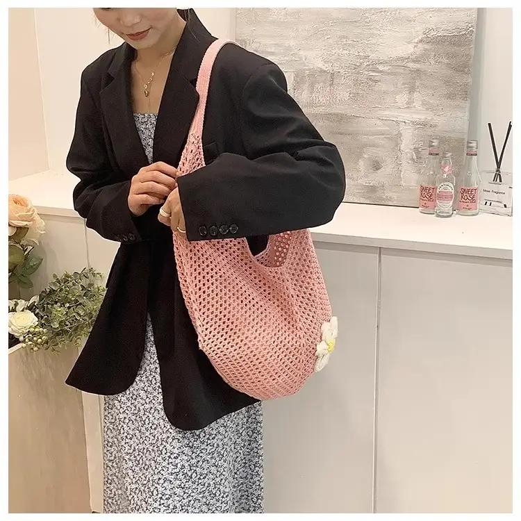 Green Woven Shoulder Bag for Women Summer Beach Use - Image 8