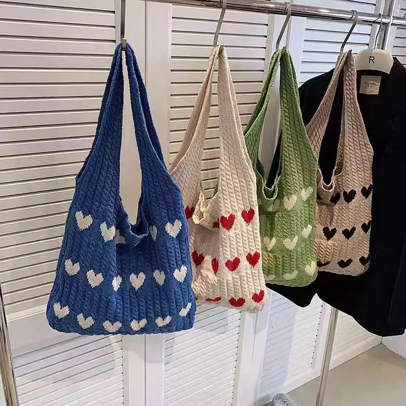 Knitted Love Tote Bags 2024 Early Autumn New Style - Image 7