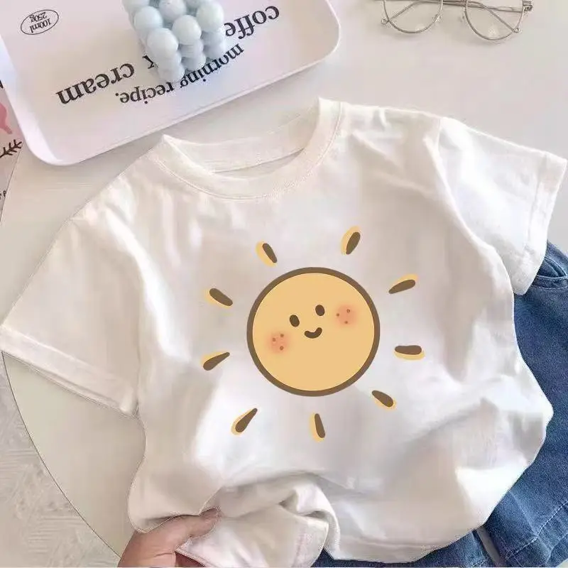 Smiley Sun 100% Cotton Red T-Shirt for Boys