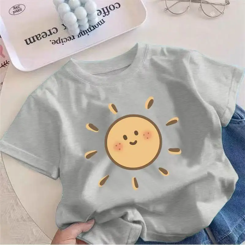 Smiley Sun 100% Cotton Red T-Shirt for Boys