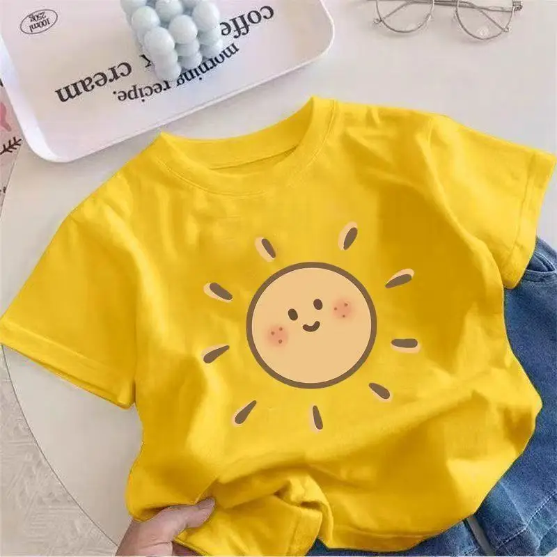 Smiley Sun 100% Cotton Red T-Shirt for Boys