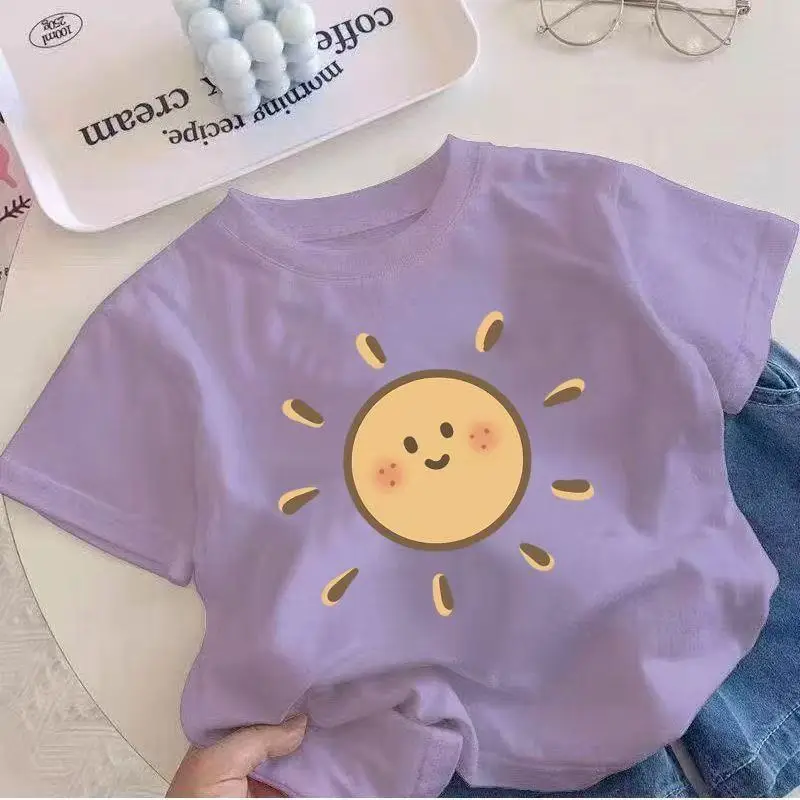 Smiley Sun 100% Cotton Red T-Shirt for Boys