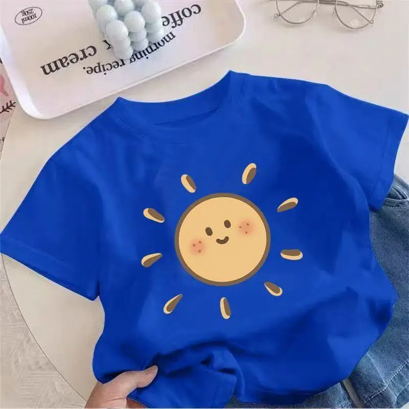 Smiley Sun 100% Cotton Red T-Shirt for Boys