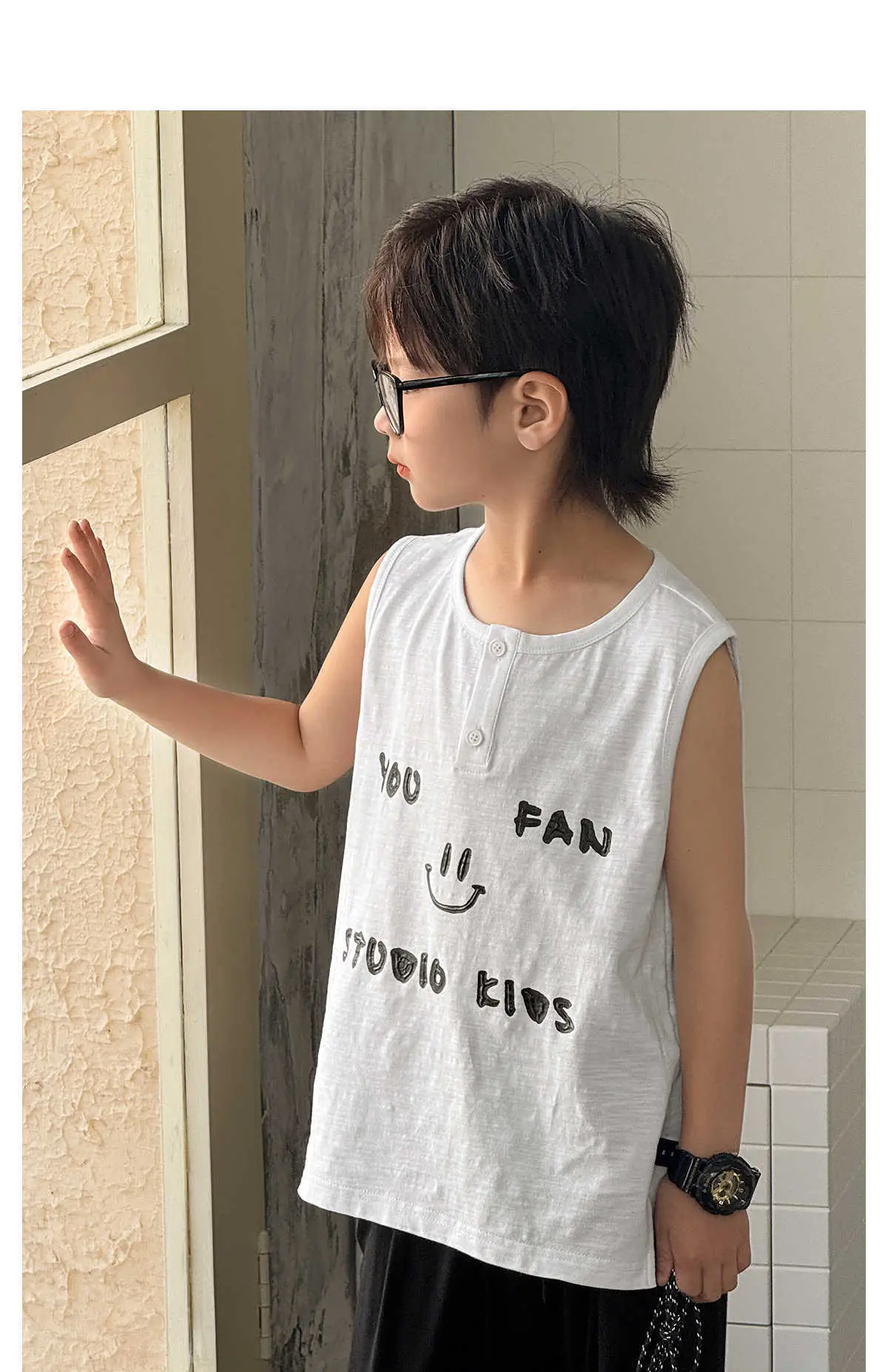 Kids Vest White Graphic Summer 2025 — feature 23