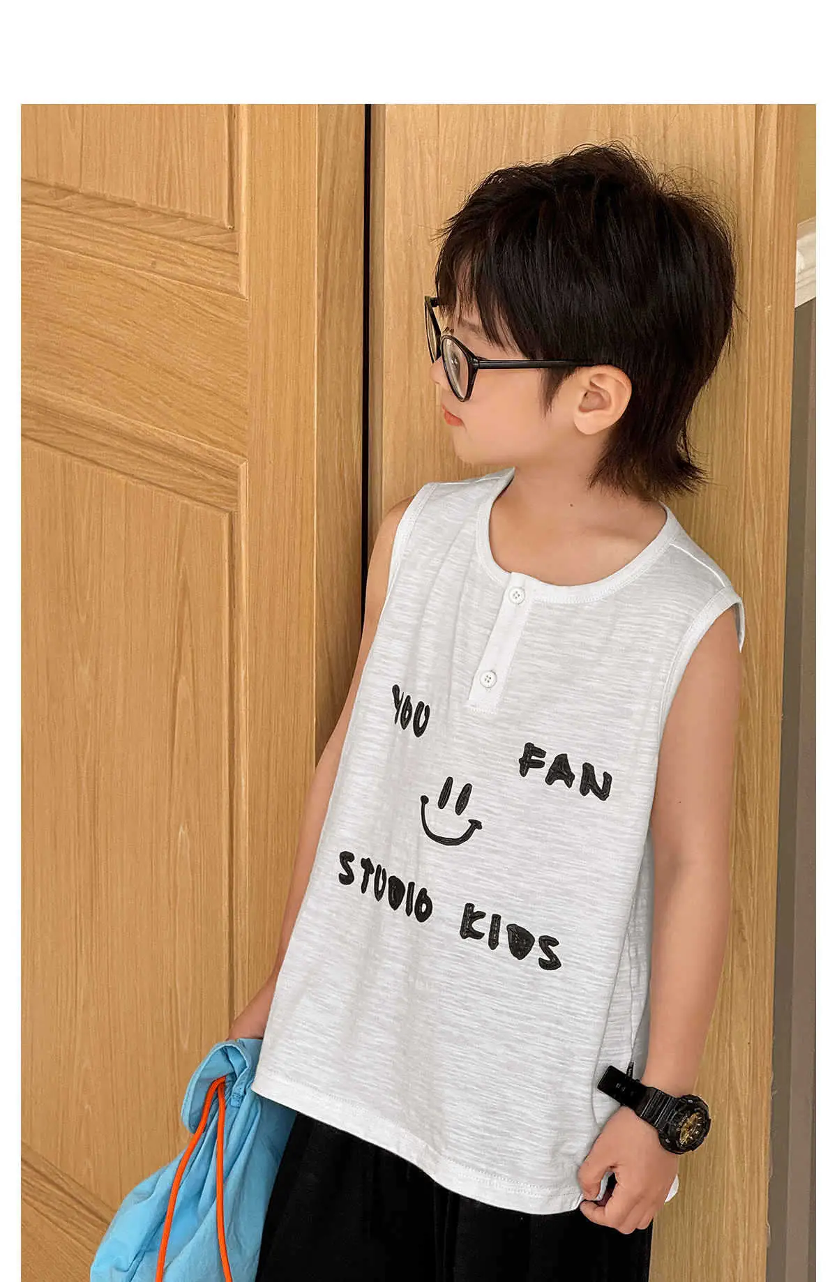 Kids Vest White Graphic Summer 2025 — feature 24