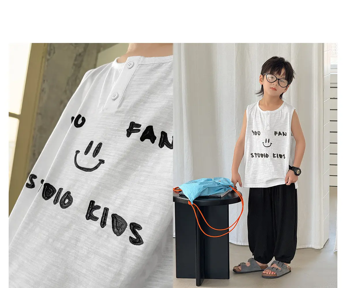 Kids Vest White Graphic Summer 2025 — feature 25