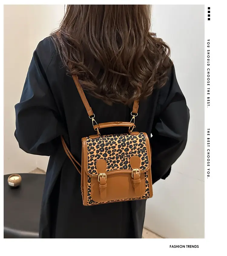 Retro Leopard Print Mini Shoulder Messenger Bag — feature 2