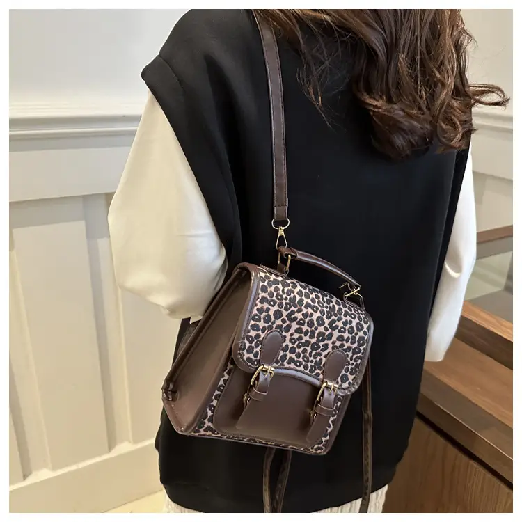 Retro Leopard Print Mini Shoulder Messenger Bag — feature 26