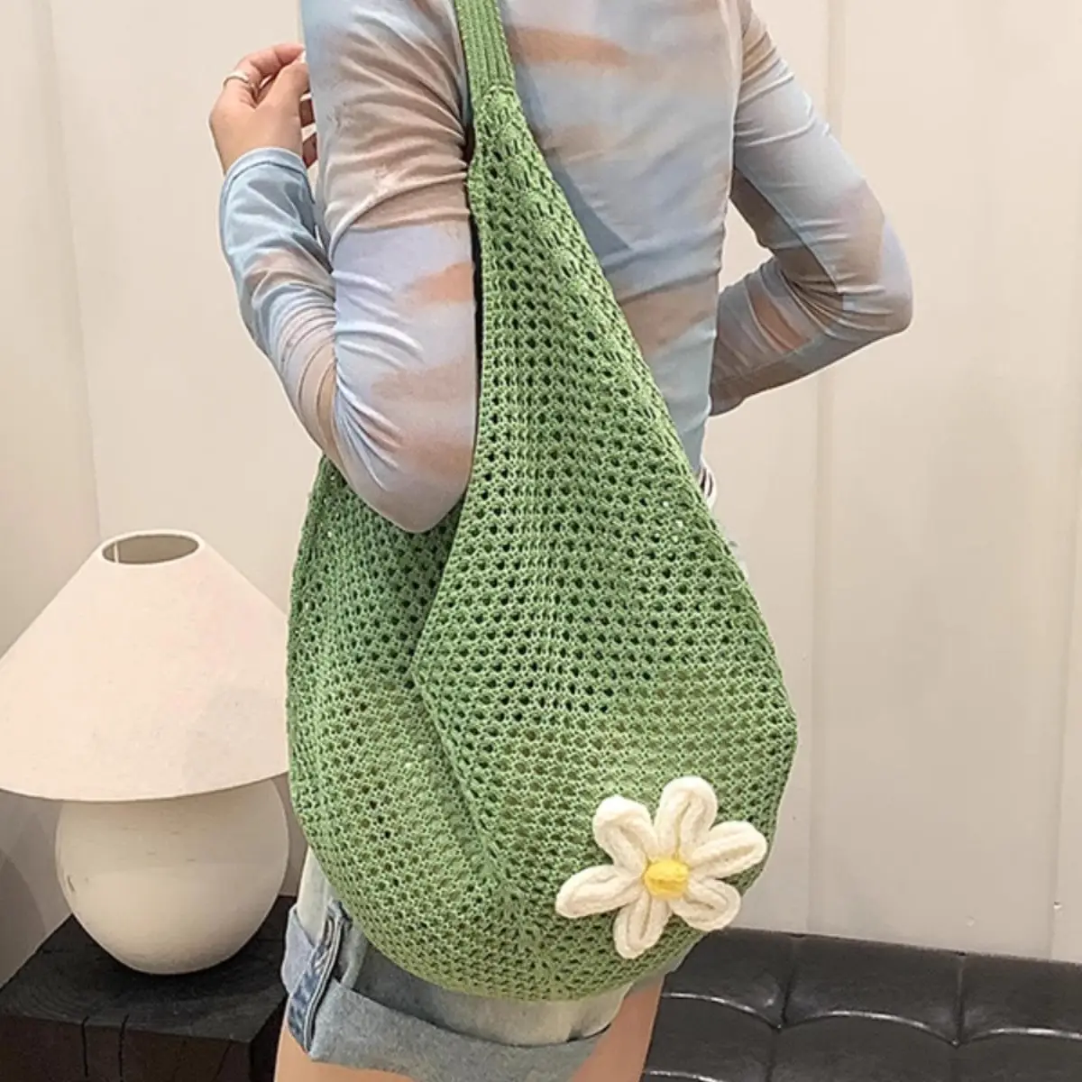 Blue Woven Straw Crossbody Bag for Women Summer - Image 20