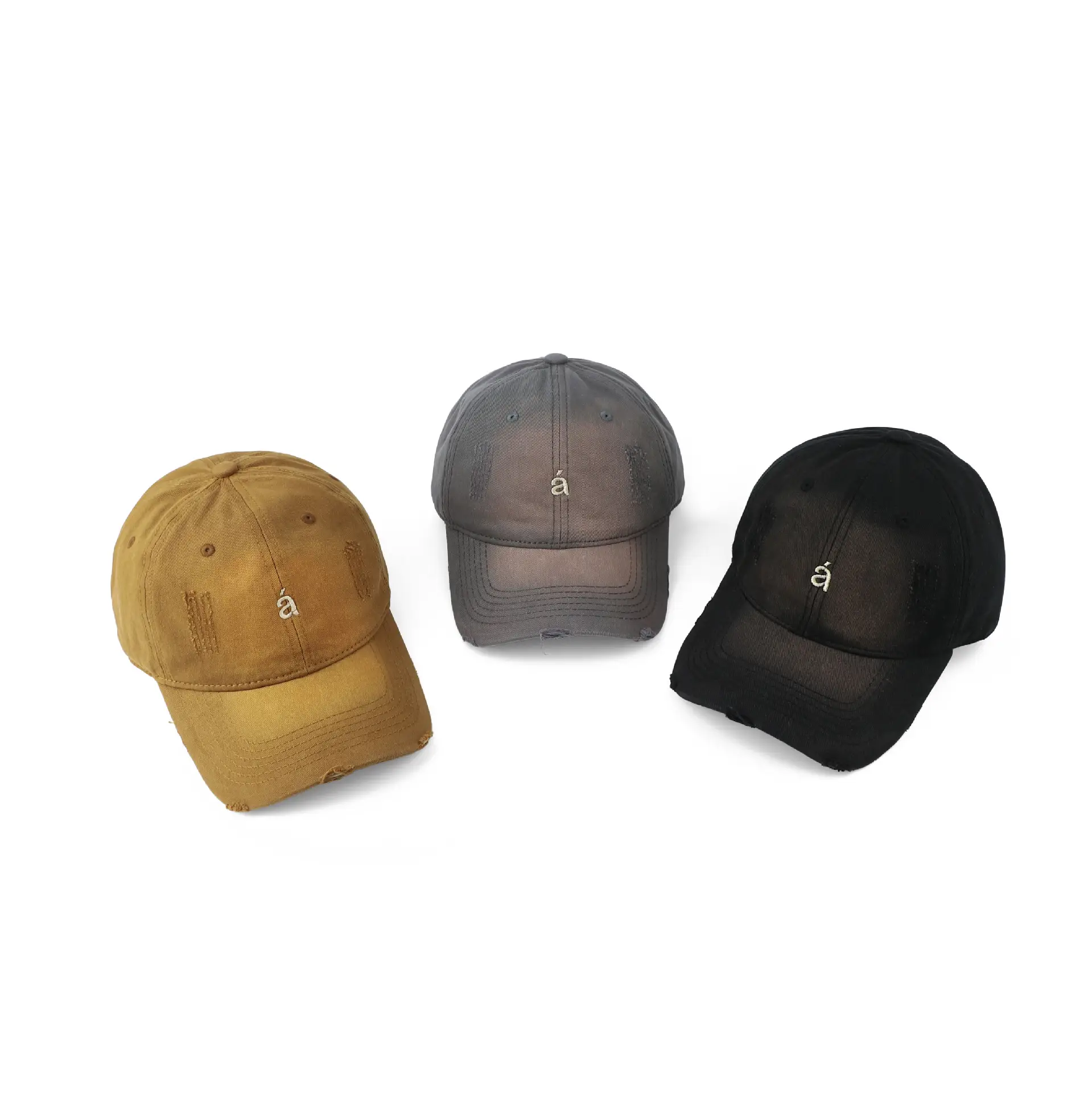 Women's Tan Wash & Rip Baseball Cap with Logo — feature 18