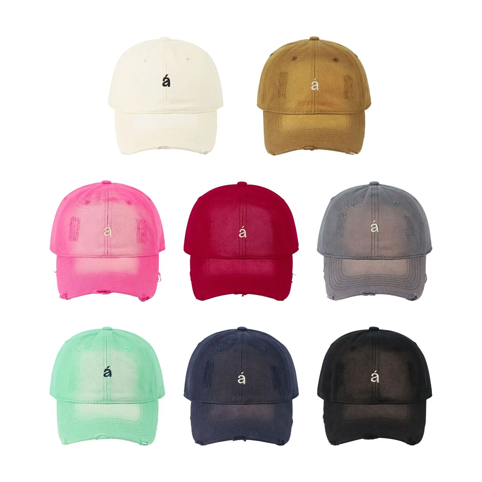 Women's Tan Wash & Rip Baseball Cap with Logo — feature 9