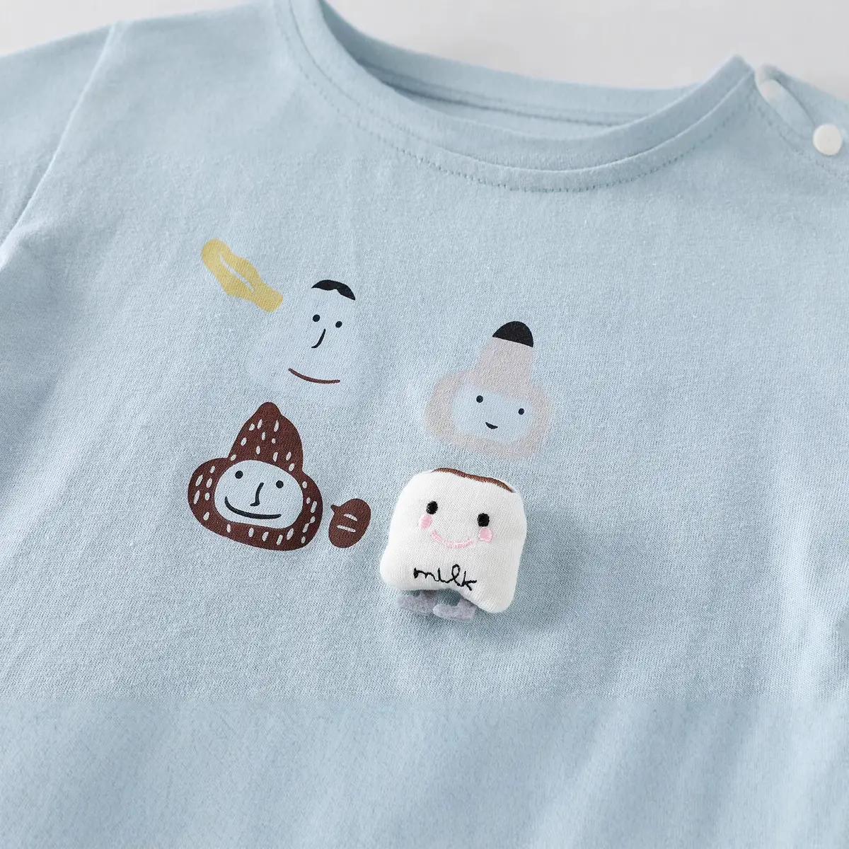 White Kids "Eat Fish" T-Shirt 2025 Autumn Boys - Image 8