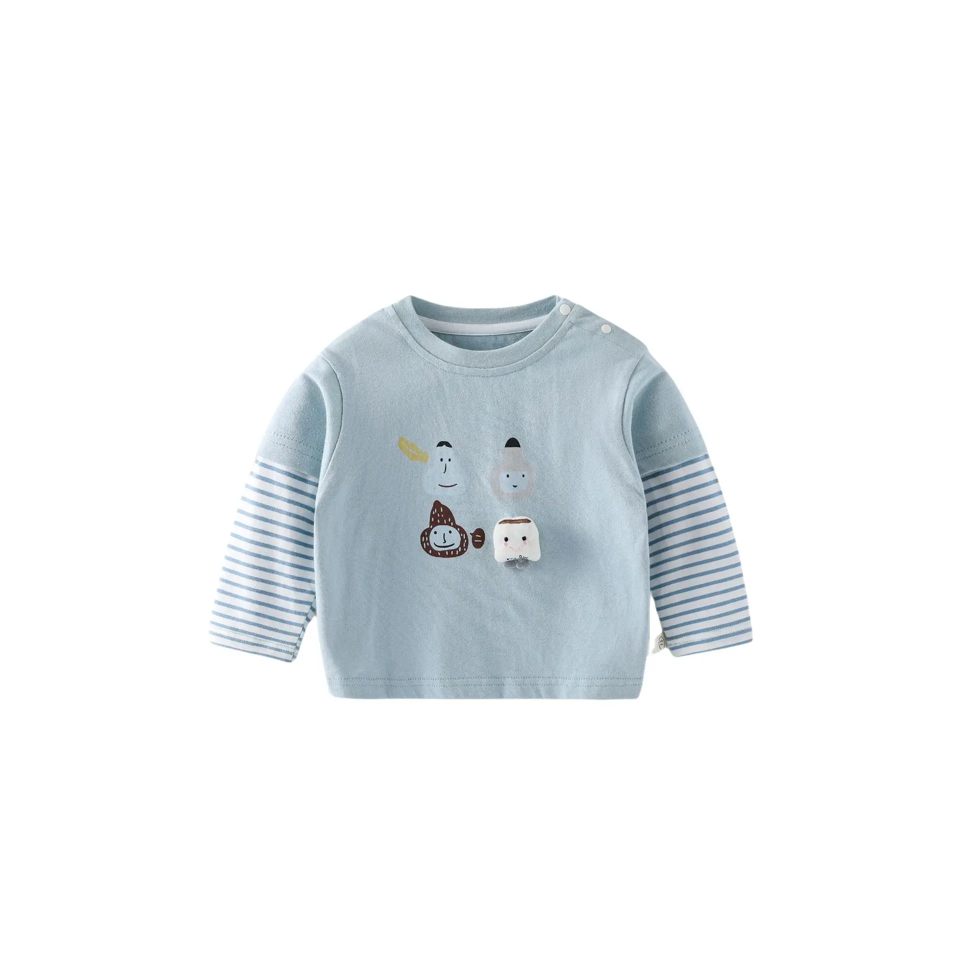 White Kids "Eat Fish" T-Shirt 2025 Autumn Boys - Image 9