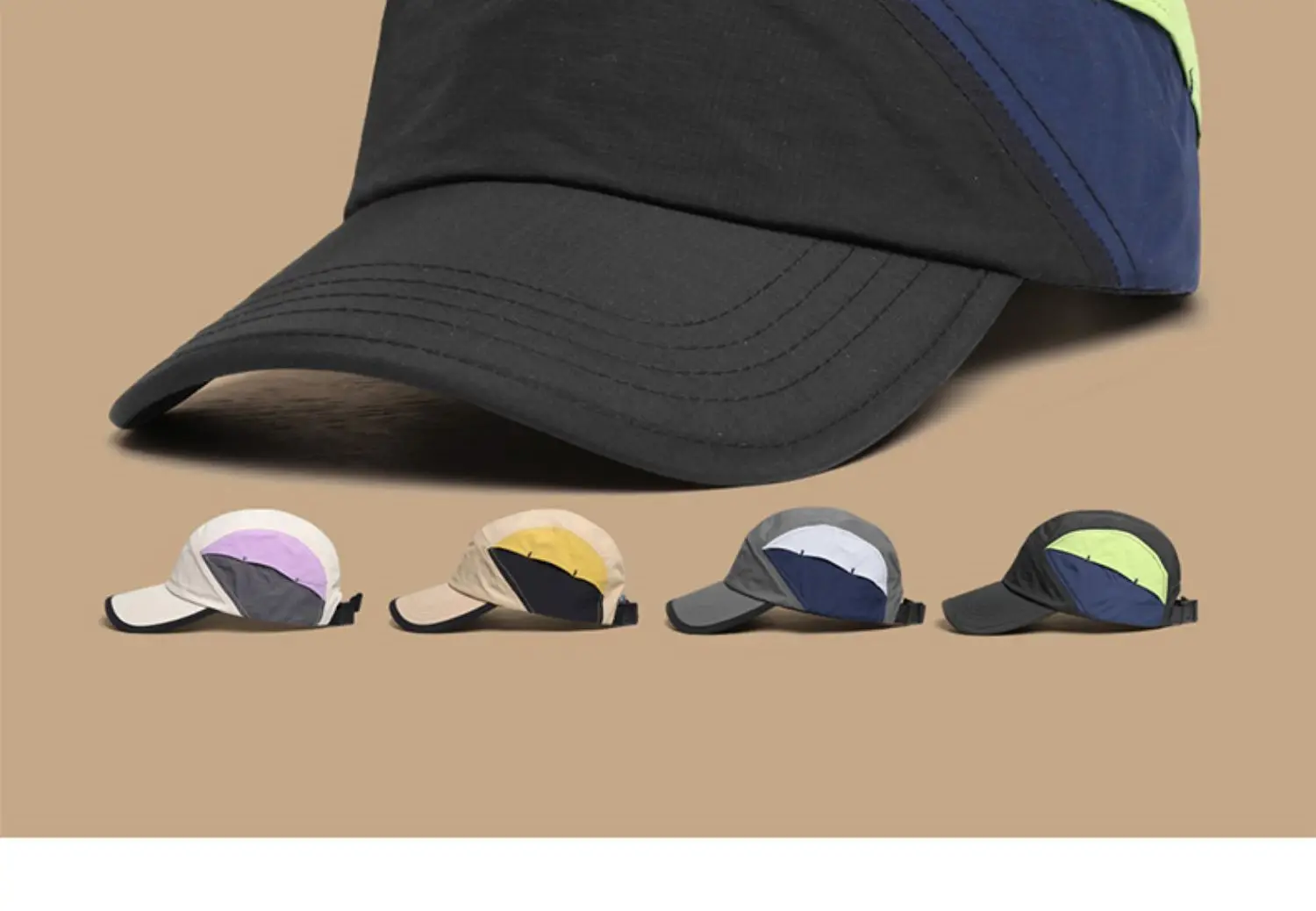 Adjustable Baseball Cap with Color Block Design — feature 6