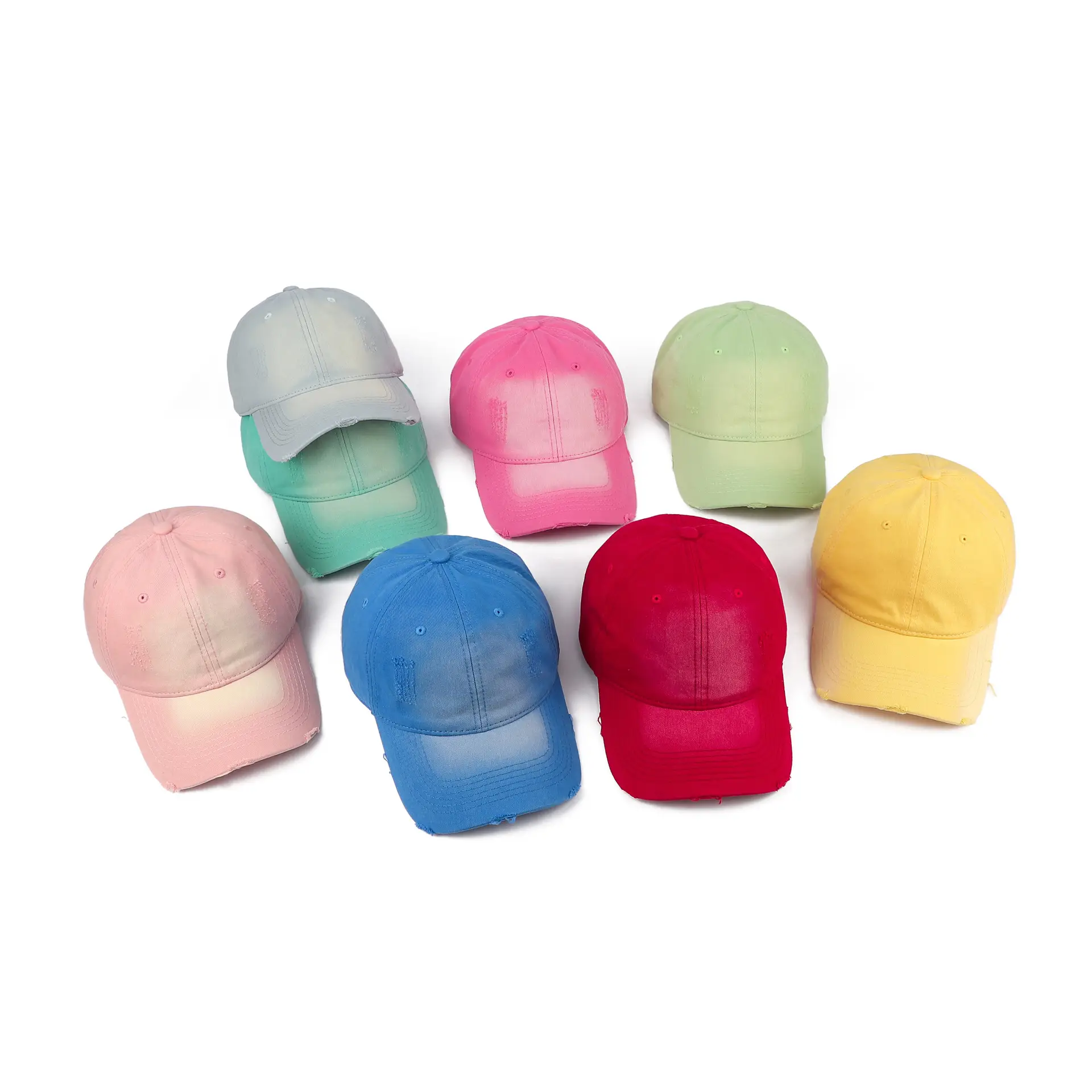 Yellow Vintage Distressed Baseball Cap Unisex Sunshade - Image 17