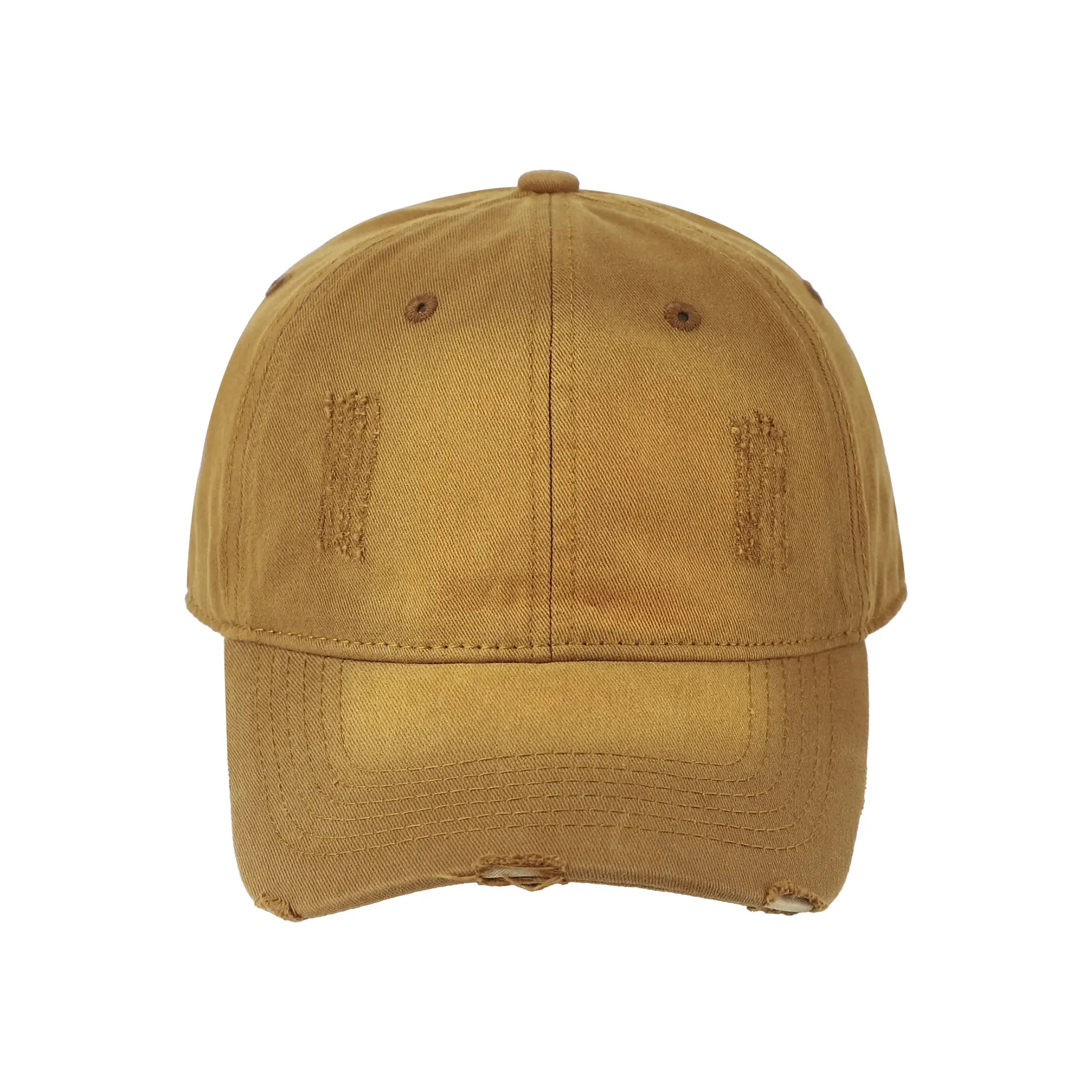Yellow Vintage Distressed Baseball Cap Unisex Sunshade — feature 6