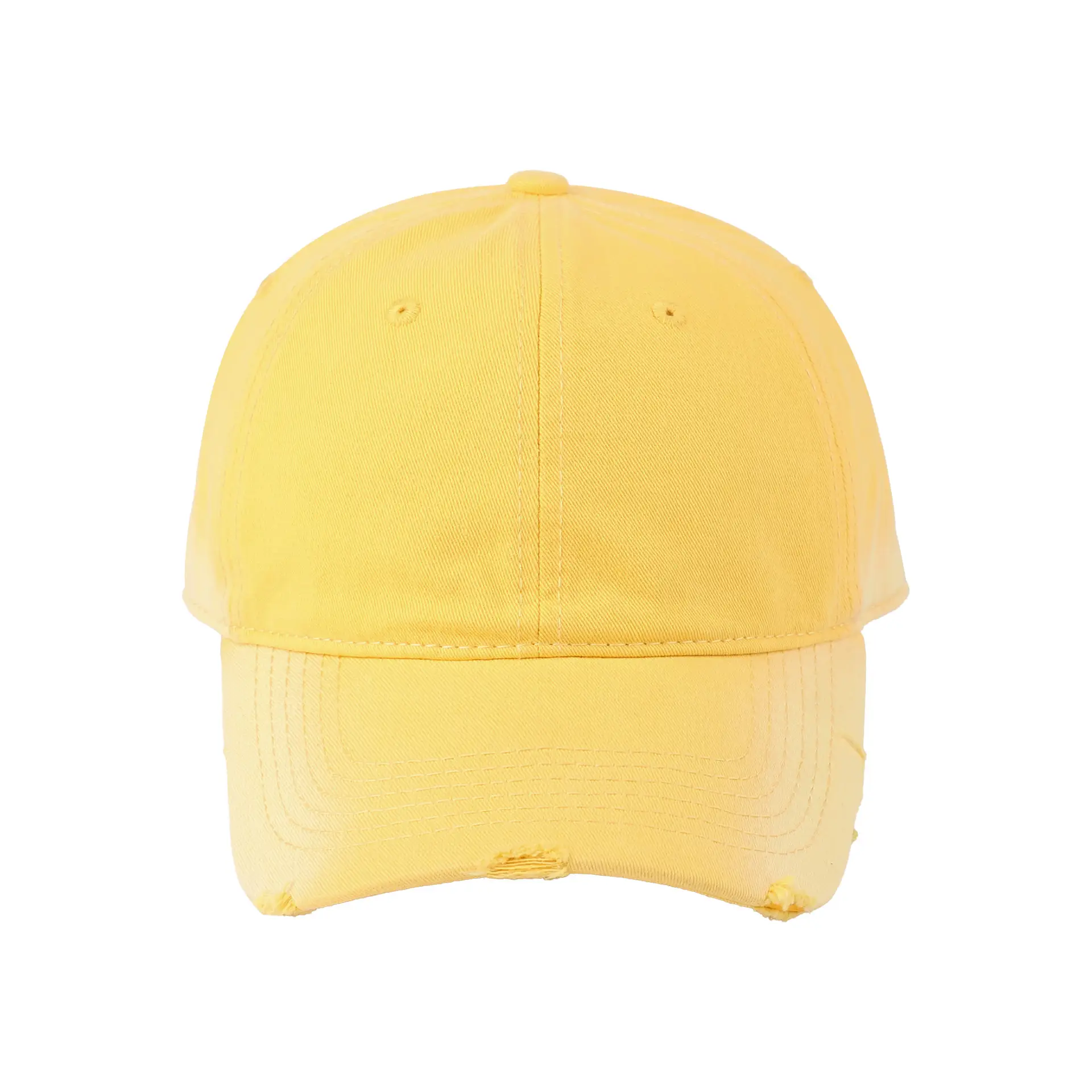 Yellow Vintage Distressed Baseball Cap Unisex Sunshade - Image 4