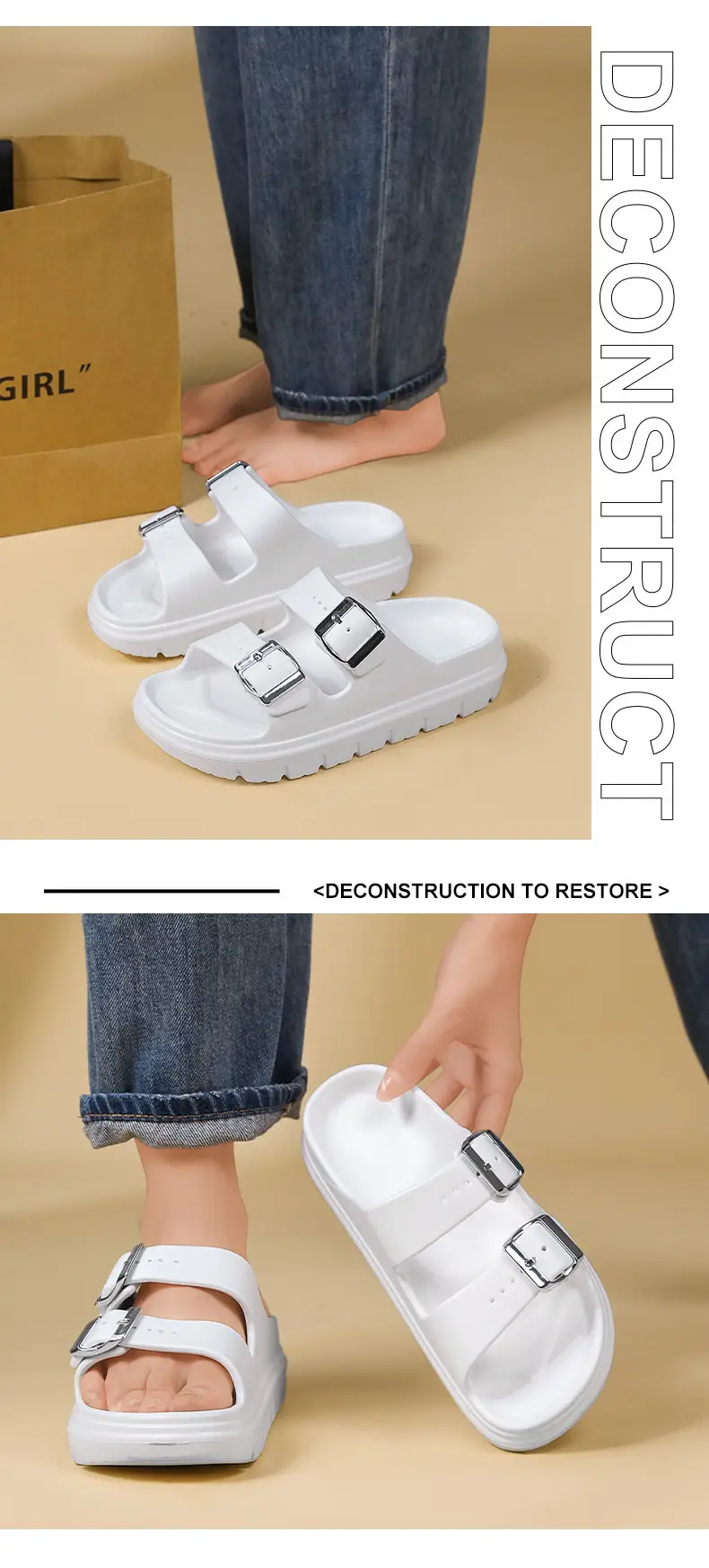 Summer Women's New Thick-Soled Slippers with Increased Height, Non-Slip, Comfortable Feel, Versatile for Outdoor Wear, Casual Beach Slippers Wholesale — feature 15
