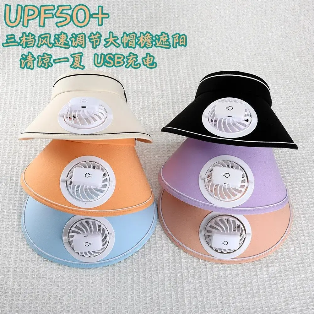 Summer Sun Hat with Fan to Cover Face, Uv Sun Protection Hat, Large Brim Empty Top Hat, Sun Hat for Women, Fashionable Charging Hat — feature 2