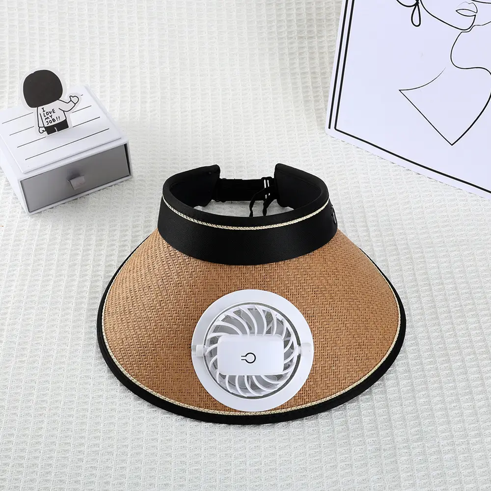 Summer Sun Hat with Fan to Cover Face, Uv Sun Protection Hat, Large Brim Empty Top Hat, Sun Hat for Women, Fashionable Charging Hat — feature 9