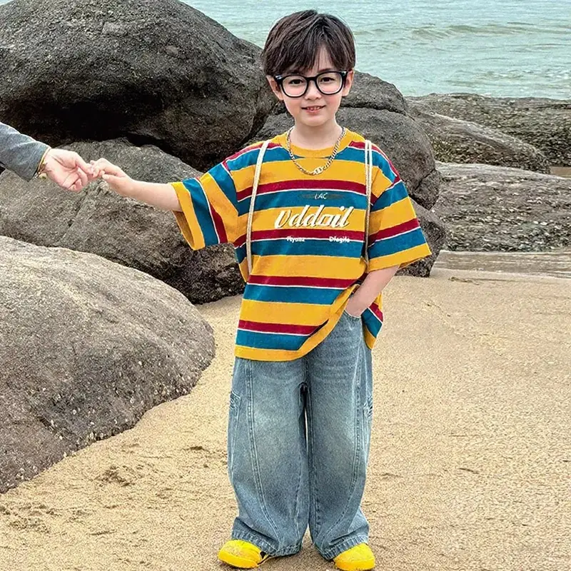 Boys Striped T-Shirt Summer Wear 2025