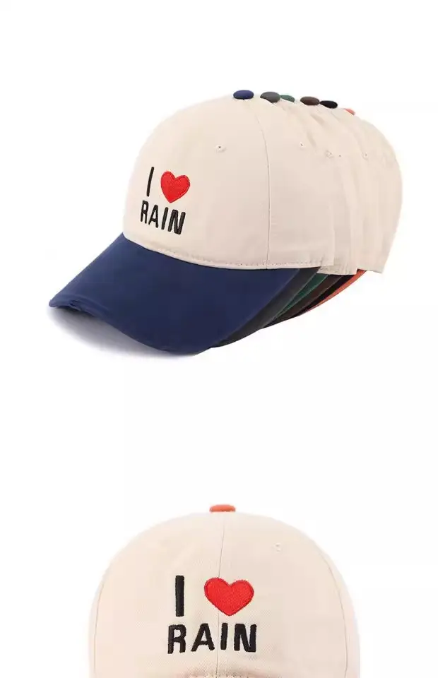 I Love Rain Red Heart Cap Women Blue Neckband — feature 5