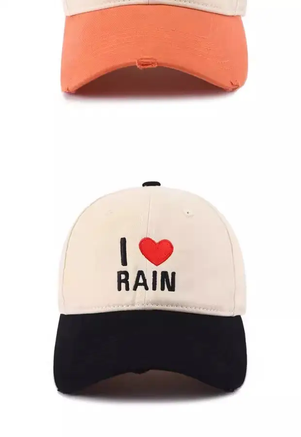 I Love Rain Red Heart Cap Women Blue Neckband — feature 6