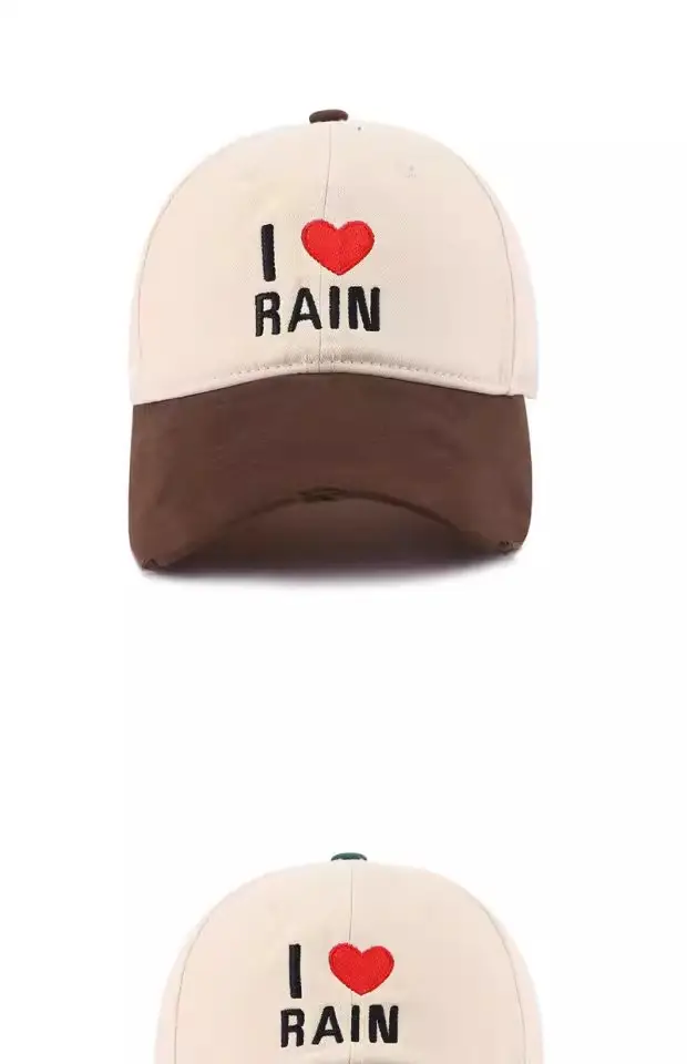 I Love Rain Red Heart Cap Women Blue Neckband — feature 7