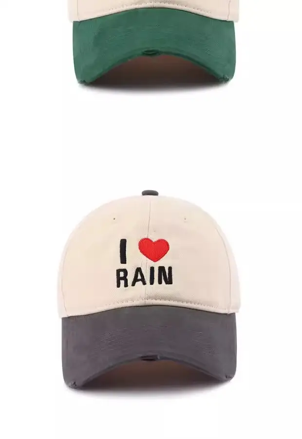 I Love Rain Red Heart Cap Women Blue Neckband — feature 8