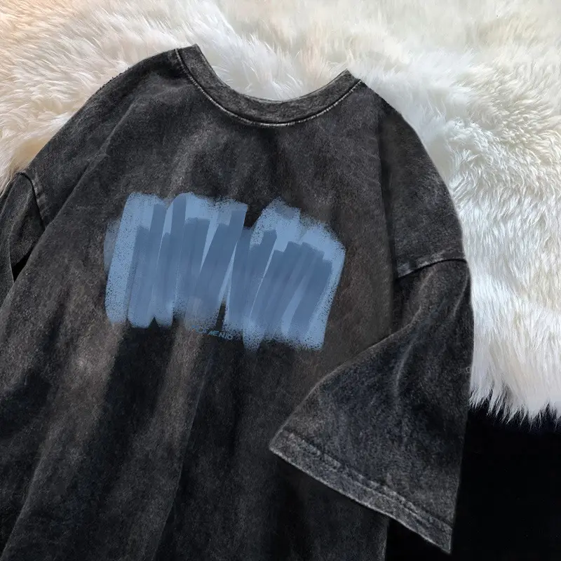 Washed Distressed T-Shirt for Boys Summer Retro Graphic Medium Large - Image 4