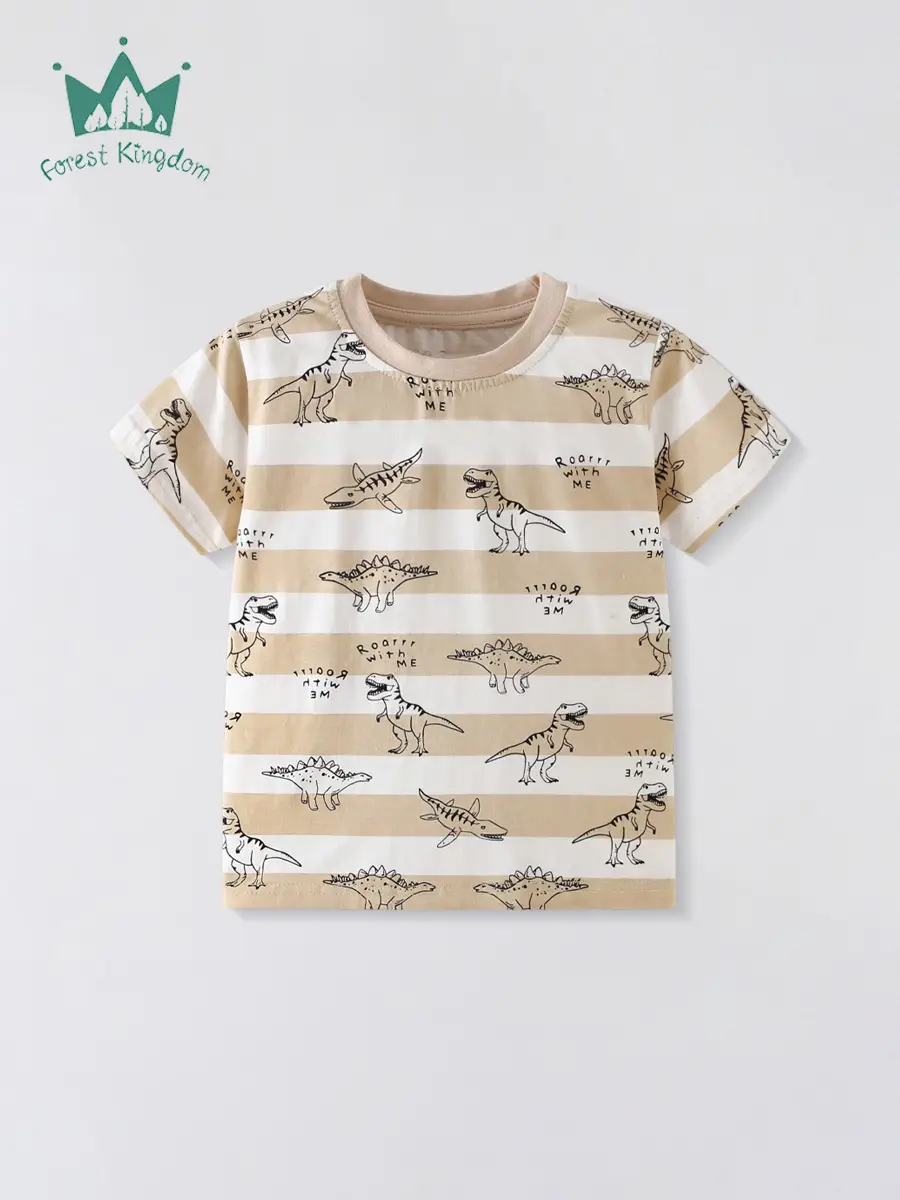 Summer 2025 Boys Striped T-Shirt with Button Details